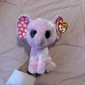 Ty Beanie Boos Sugar the Elephant 6" Rare Pink Big Eye